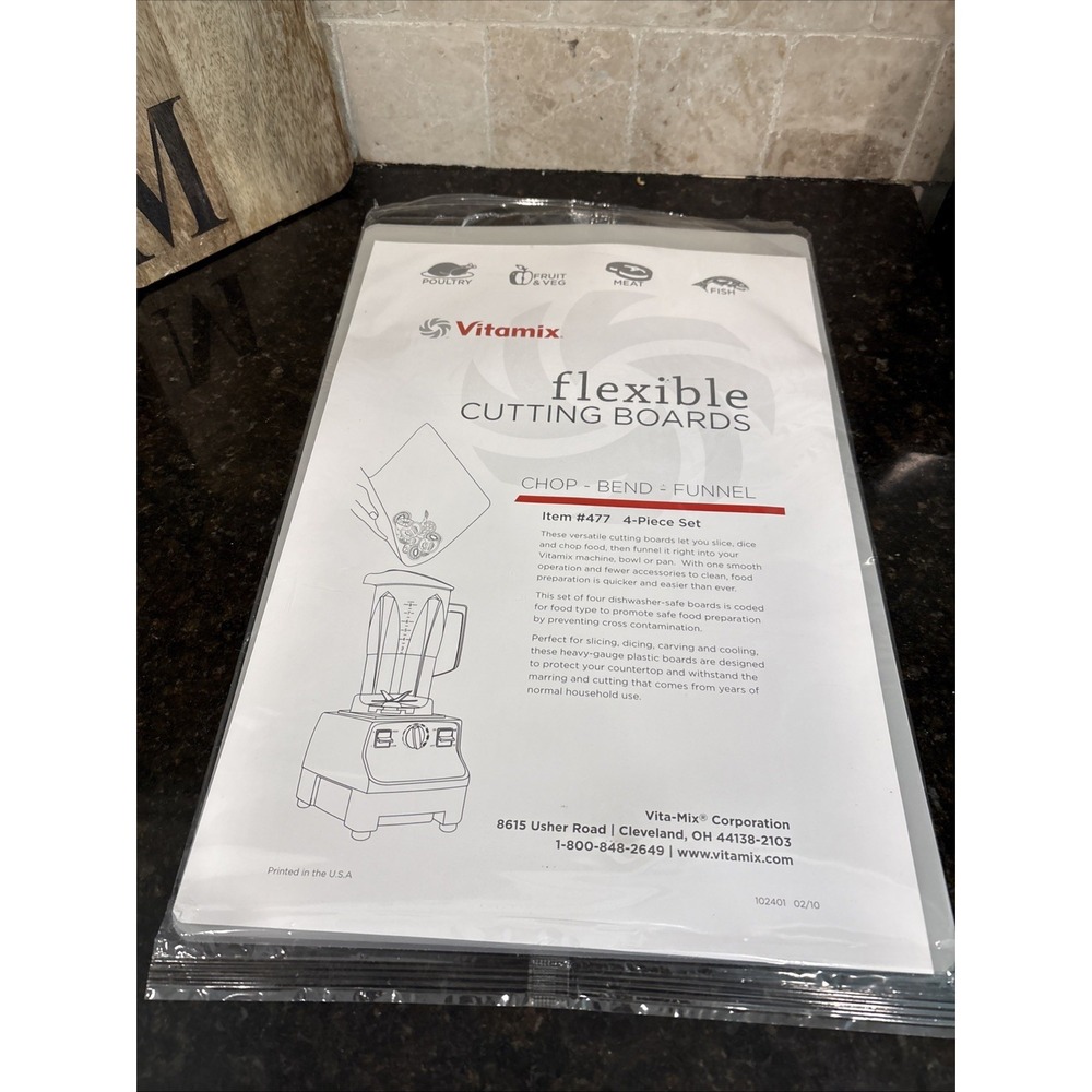 Vitamix Flexible Cutting Boards Poultry Meat Fruit Vegetable Fish Set 3 NEW